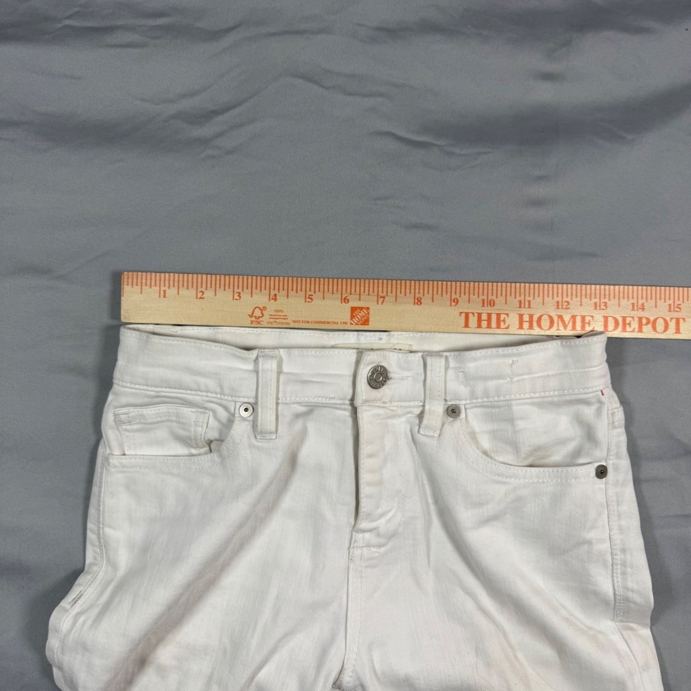 Madewell High Riser Skinny Jeans White Straight Leg Denim Women's 25 Boho - Picture 6 of 12